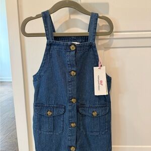 Vineyard Vines Blue Denim Kids Overall Dress